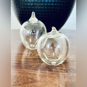 Set of 2 vintage blown glass apples